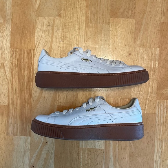 Puma Shoes - Puma Basket Leather Platform Sneakers - Size 9